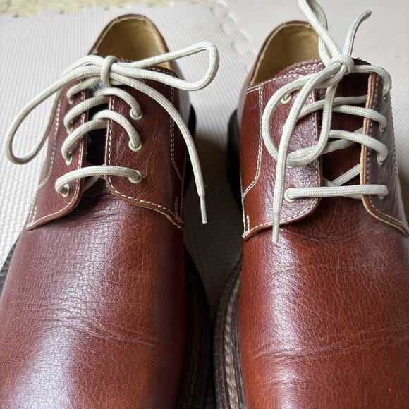 Navyboot Swiss Made Mens Brown Leather Derby Shoes Square Toe Italy Sole EU 41 - Picture 9 of 11